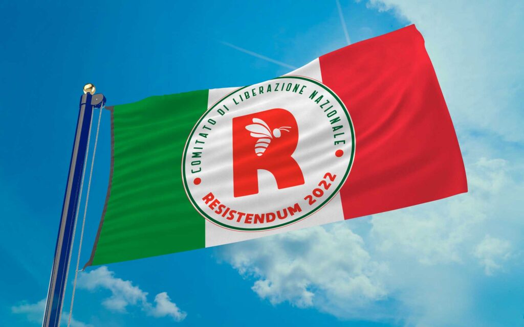bandiera CLN RESISTENDUM tricolore